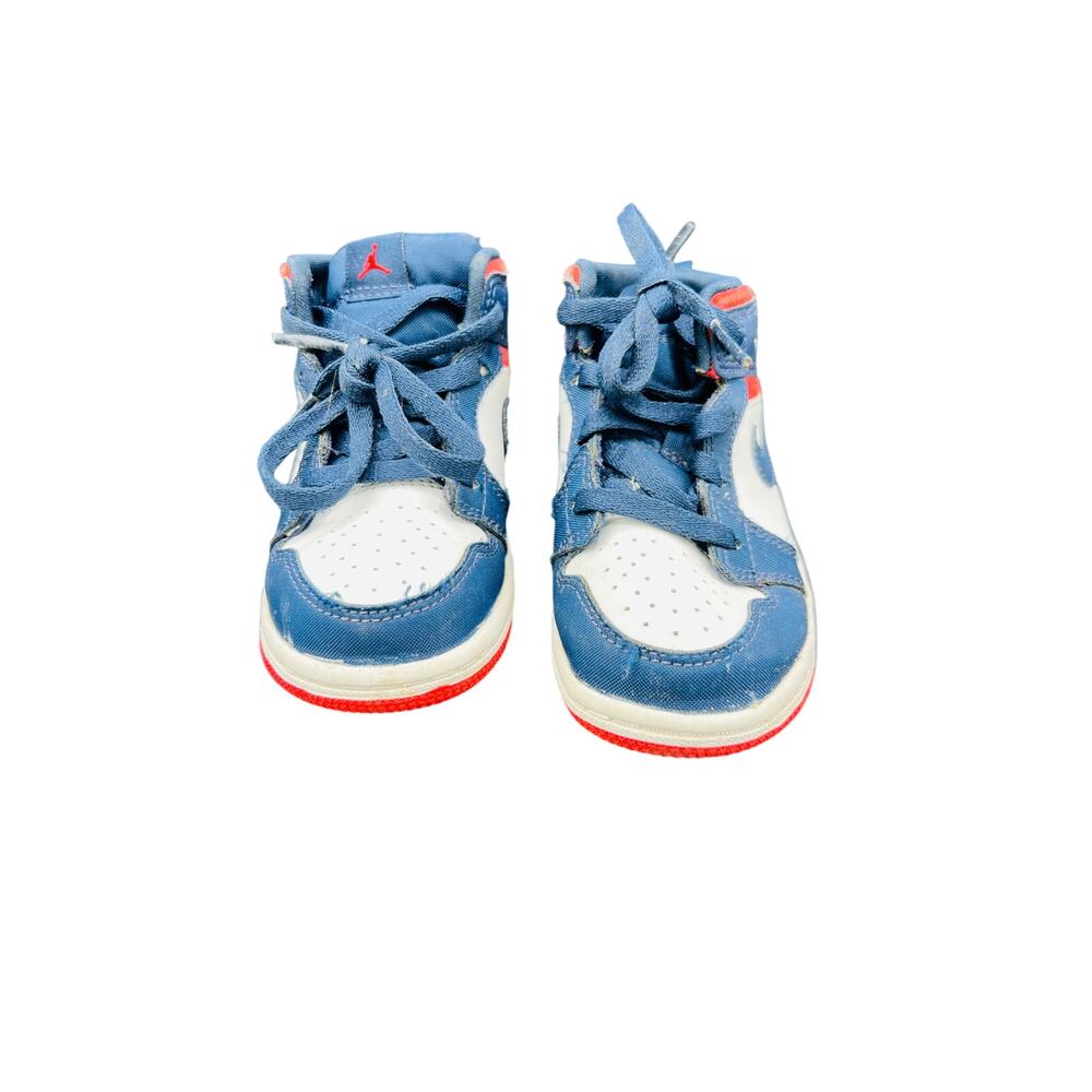 👟 Nike Air Jordan 1 Mid USA Toddler 8C Red White Blue Sneakers BQ6933 - Picture 2 of 6